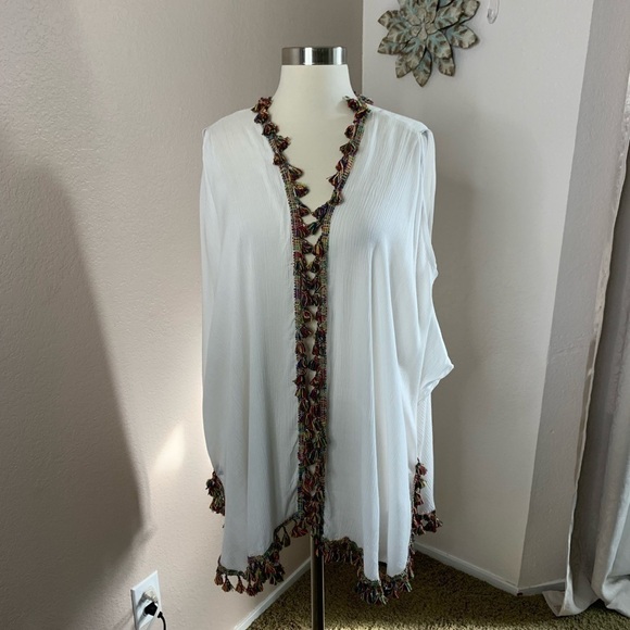 Steve Madden Rainbow Tassel Kimono - Picture 2 of 8